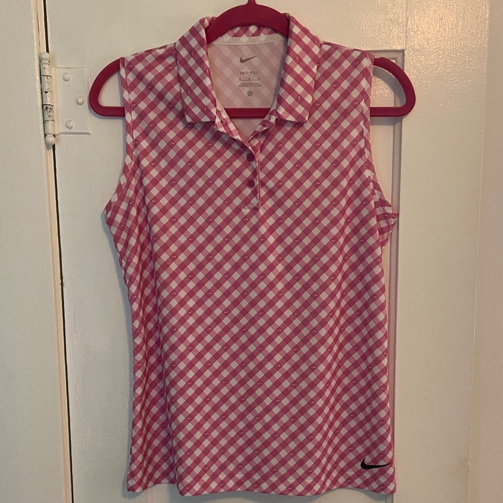 Nike Women's Pink Gingham Tank Top